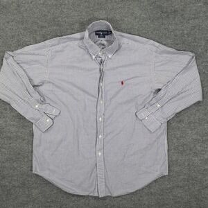 Ralph Lauren Shirt Mens XL Blue Check Blake Long Sleeve Button Down Pony